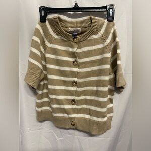 Universal Thread Tan and White Striped Cardigan